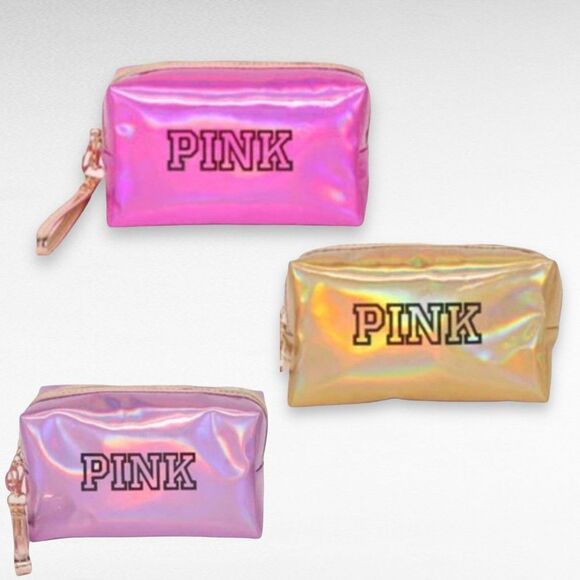 PINK Iridescent Metallic Pink Makeup Cosmetic Bag by Victoria’s Secret - Picture 4 of 5